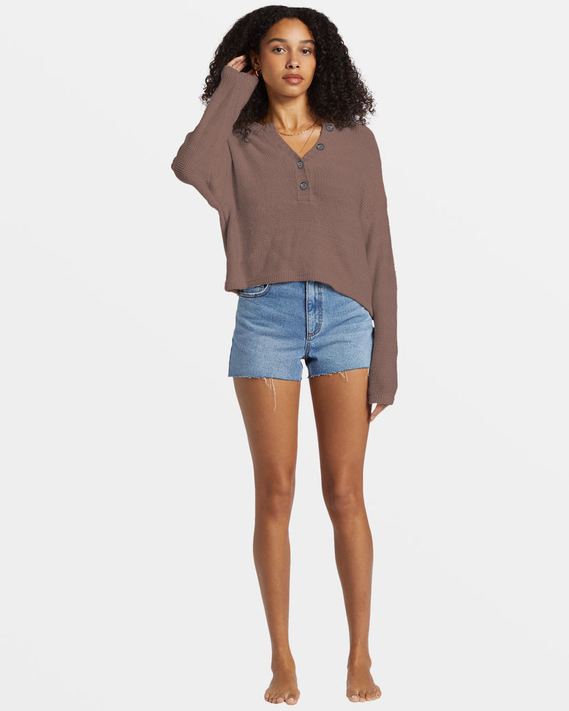 Shallow Waters Henley Sweater - Kona