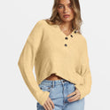 Shallow Waters Henley Sweater - Retro Yellow