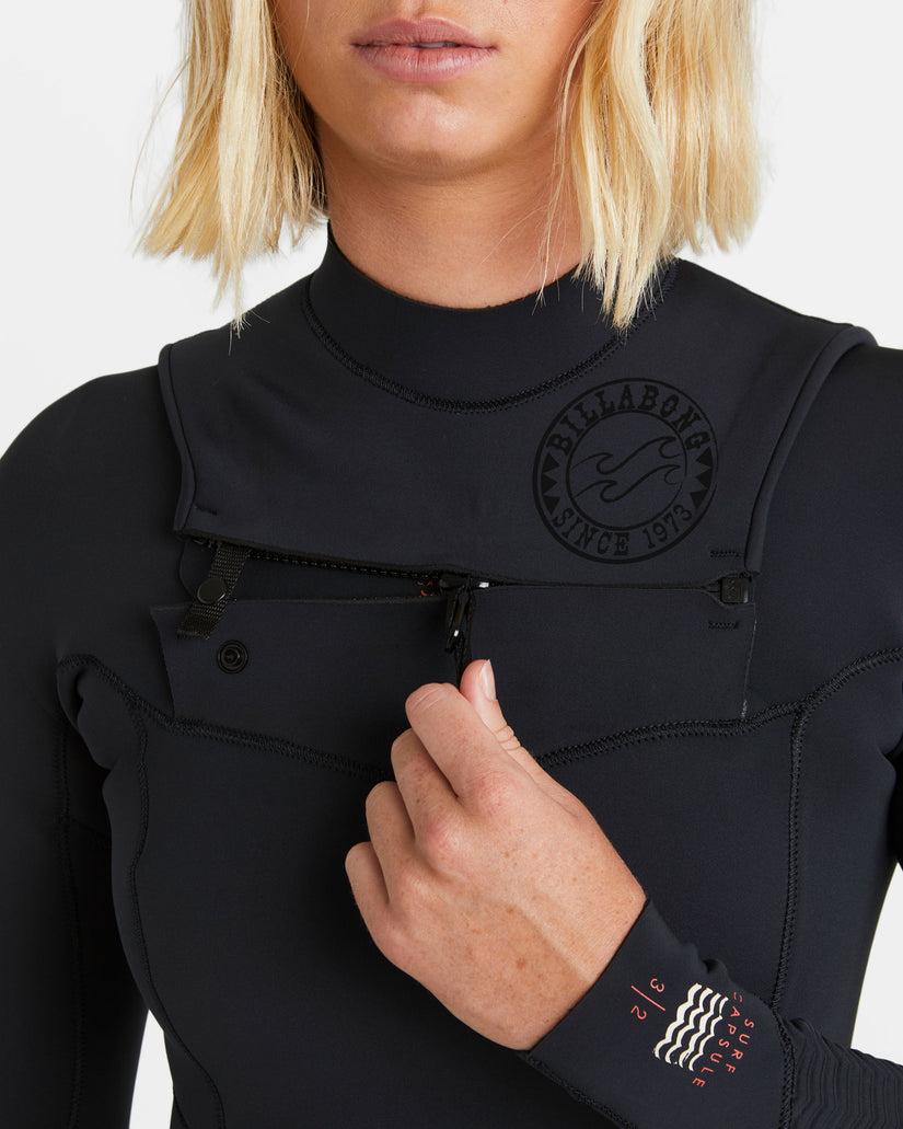 4/3mm Salty Dayz Natural Upcycler Chest Zip Wetsuit - Black