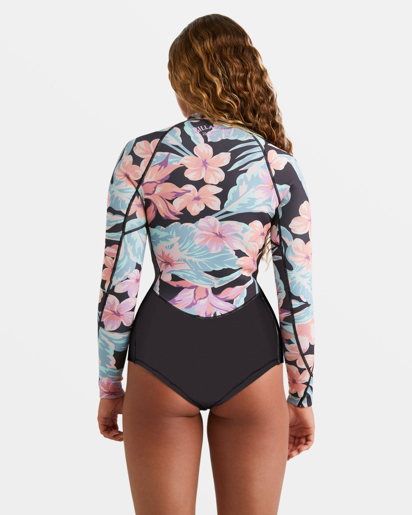 2/2mm Salty Dayz Natural Upcycler Front Zip Long Sleeve Springsuit - Nights In Paradise