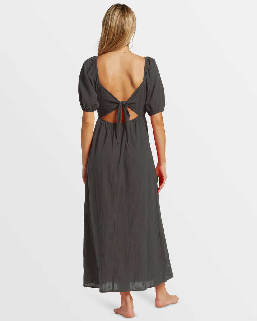 Love Fade Puff Sleeve Maxi Dress - Black Sands