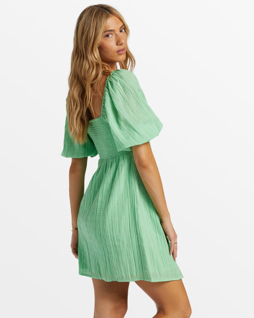 Sol Puff Sleeve Mini Dress - Bright Meadow