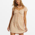 Heart Song Puff Sleeve Mini Dress - Pink Dream