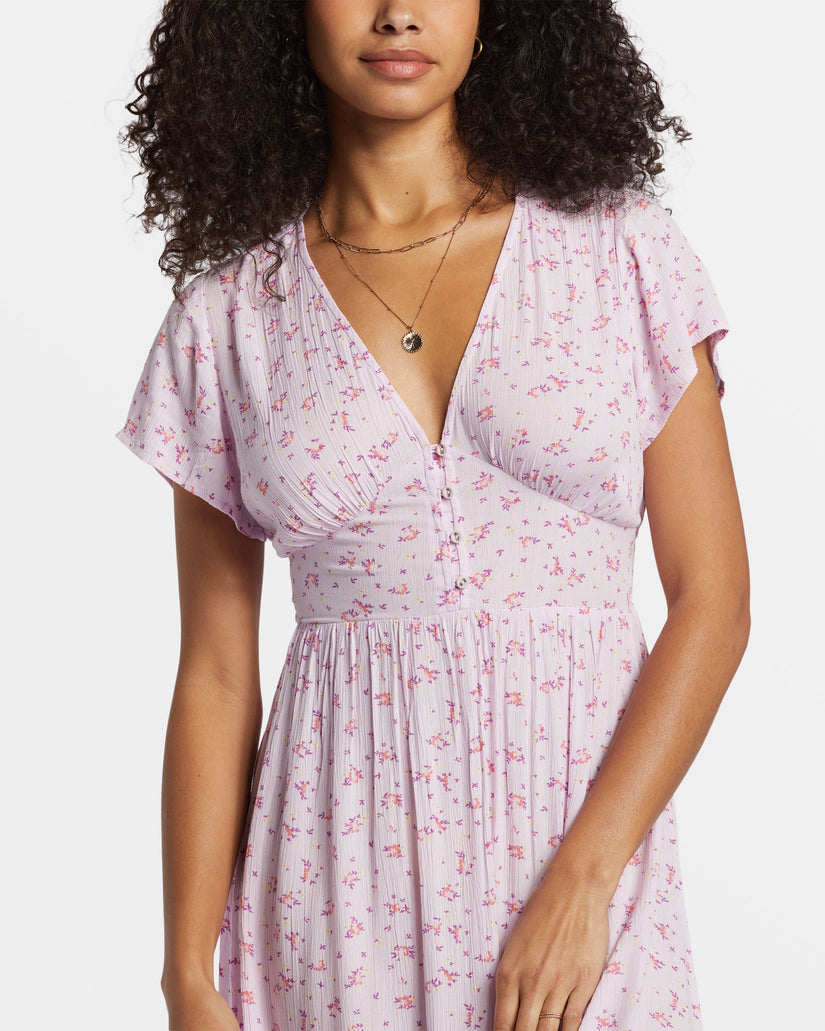 Morning Sky Midi Dress - Iced Lavender