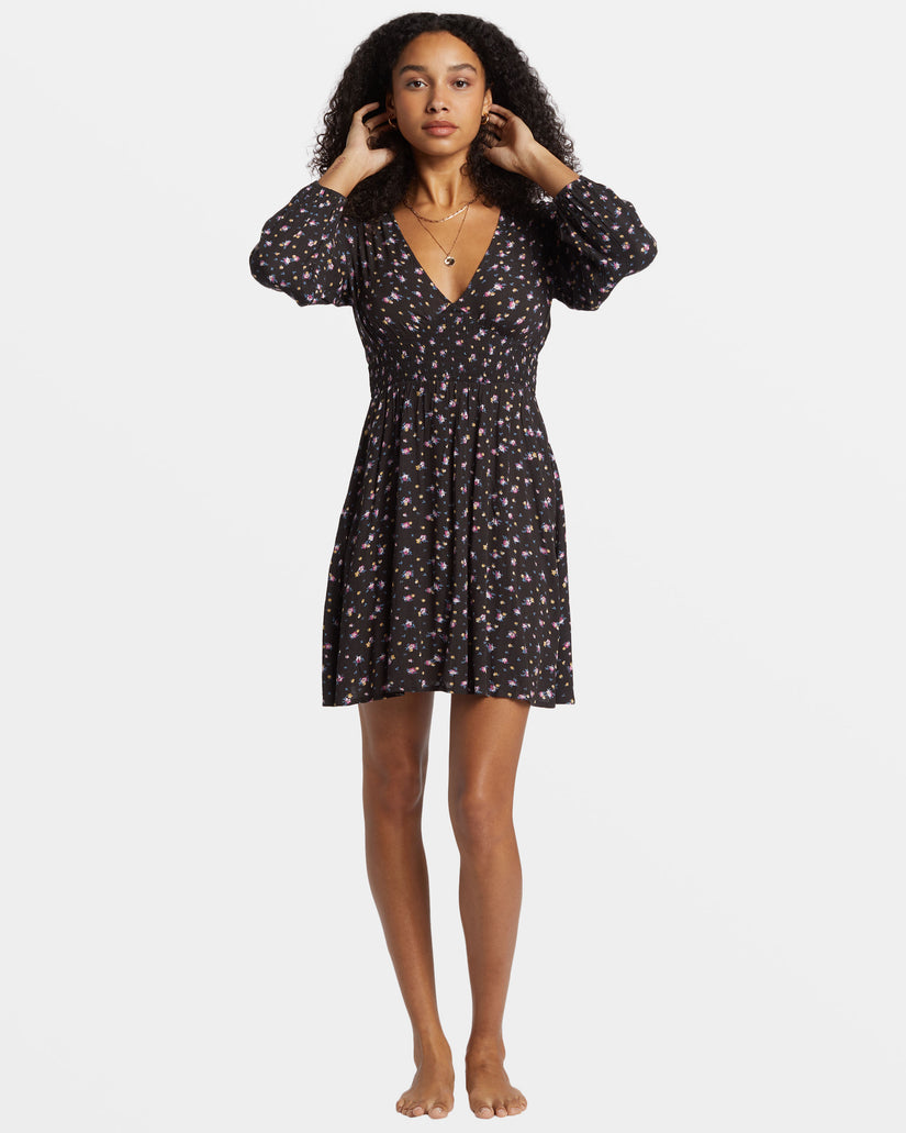 In Ur Dreams Long-Sleeve Mini Dress - Black Sands