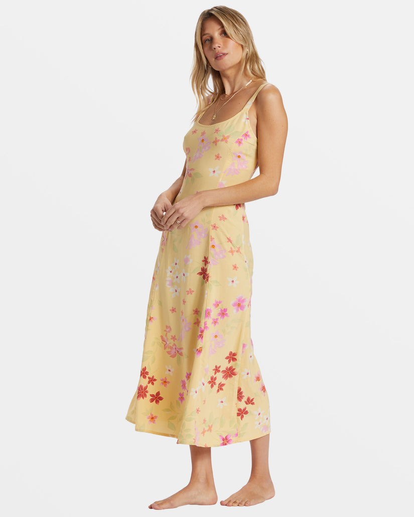 90's Calling Midi Dress - Pale Yellow