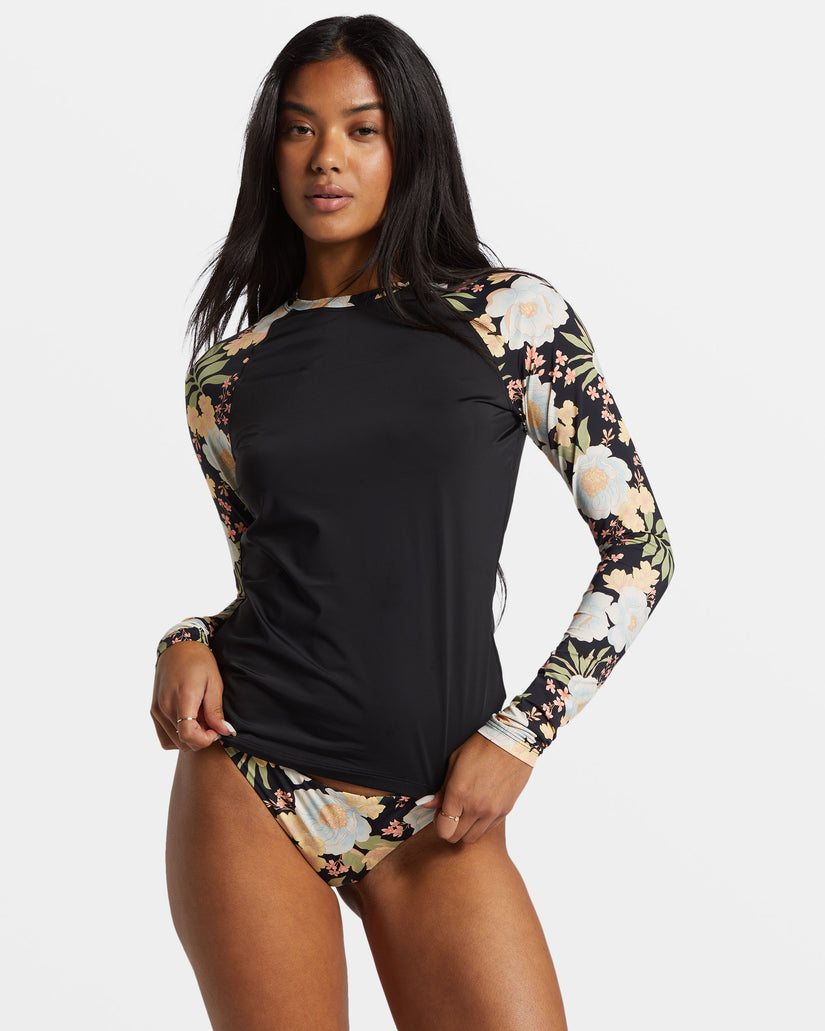 Lost Cove Long Sleeve Rash Guard - Black Pebble