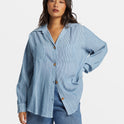 Swell Oversized Long Sleeve Shirt - Blue Shadow