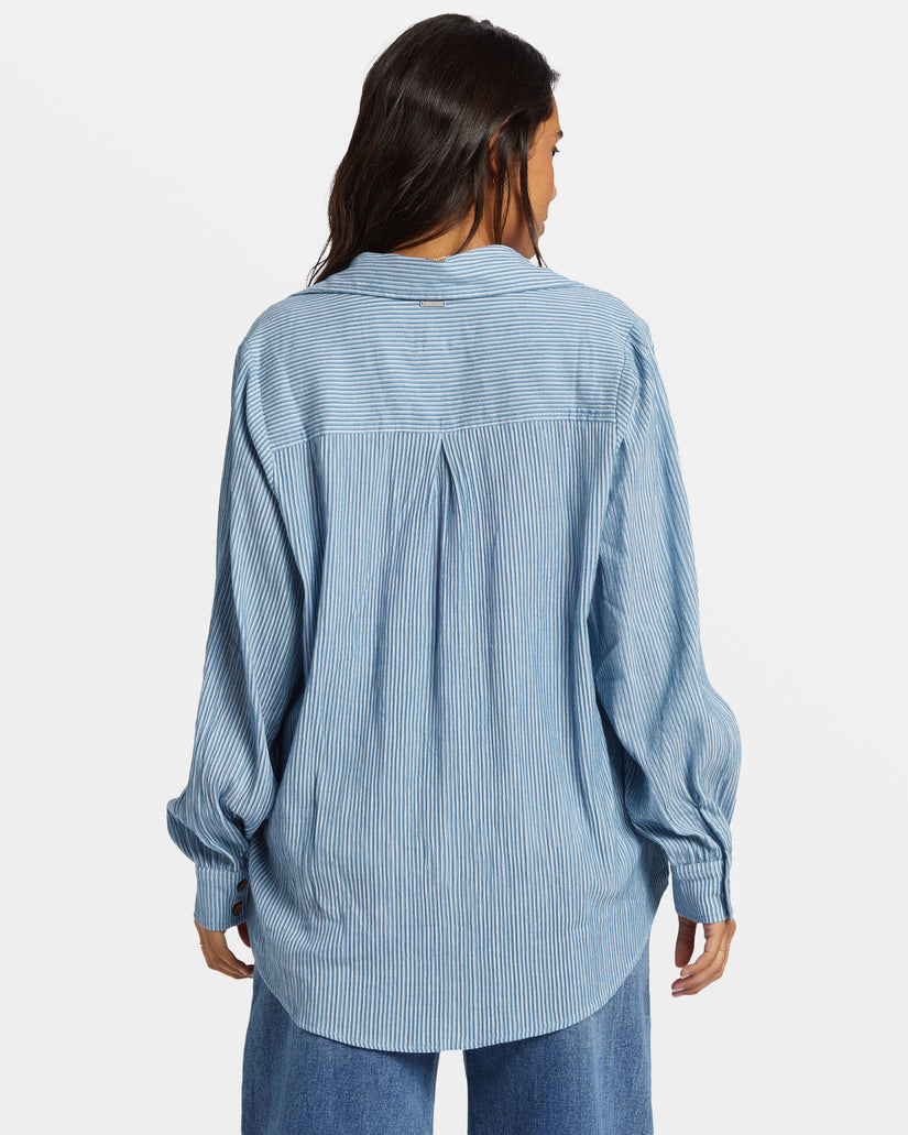 Swell Oversized Long Sleeve Shirt - Blue Shadow