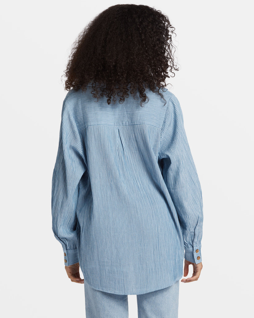 Swell Oversized Long Sleeve Shirt - Blue Shadow