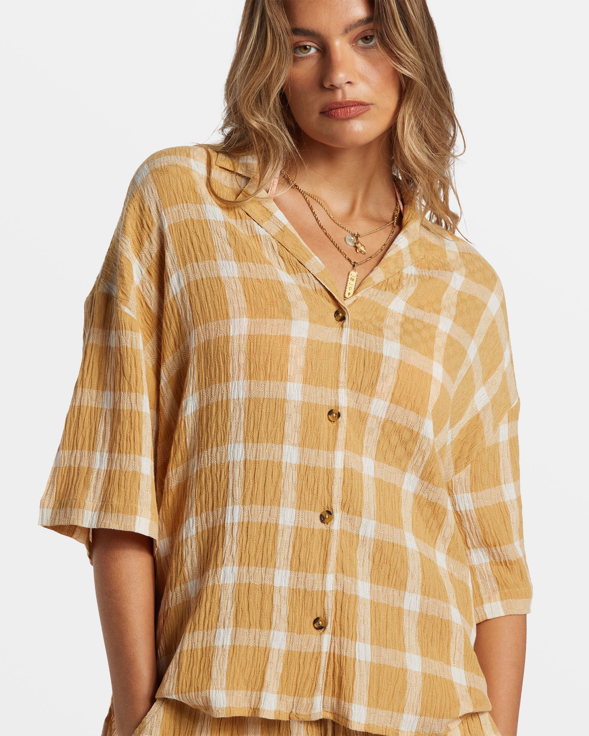 Billabong To The Sea Oversized cheapest Button Down Top