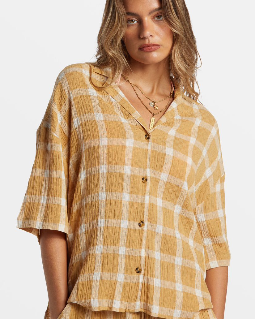 Beach Side Oversized Short Sleeve Shirt - Hemp 2