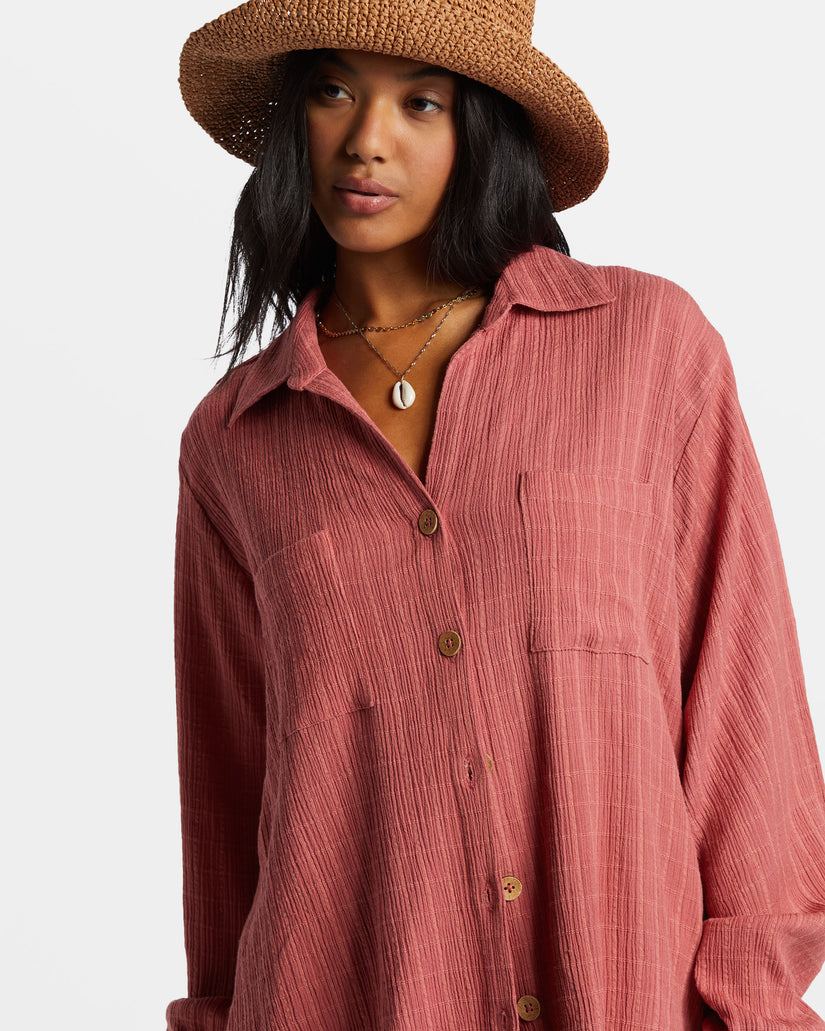 Swell Long Sleeve Shirt - Red Clay