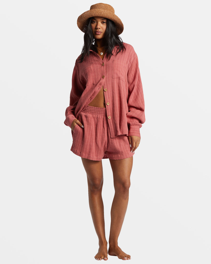 Swell Long Sleeve Shirt - Red Clay