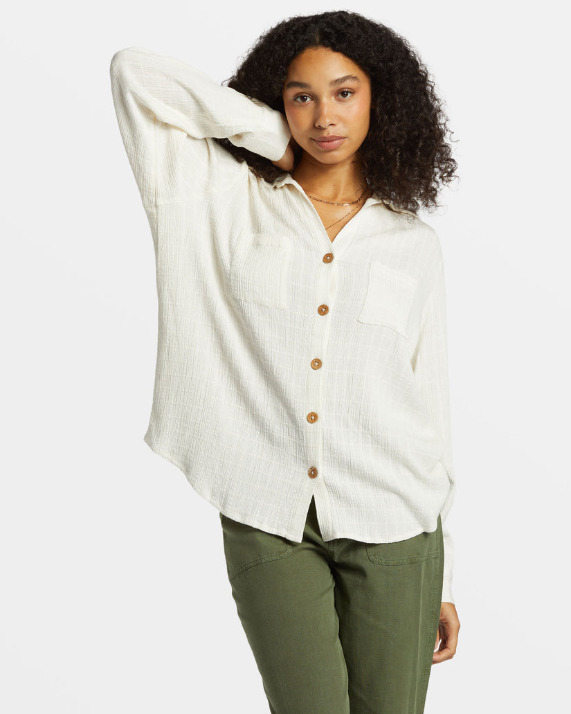 Swell Long Sleeve Shirt - Salt Crystal