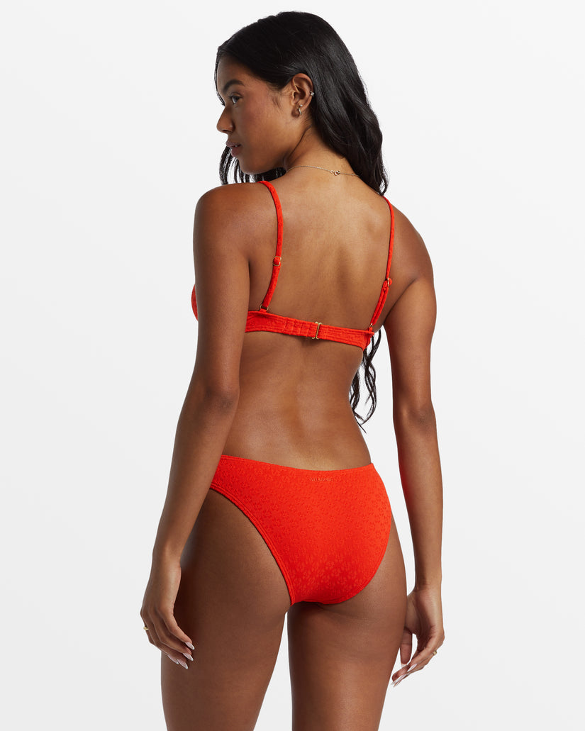 Good Vibes Reese Underwire Bikini Top - Sunset Red