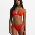 Good Vibes Reese Underwire Bikini Top - Sunset Red