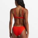 Good Vibes Bondi Moderate Bikini Bottoms - Sunset Red