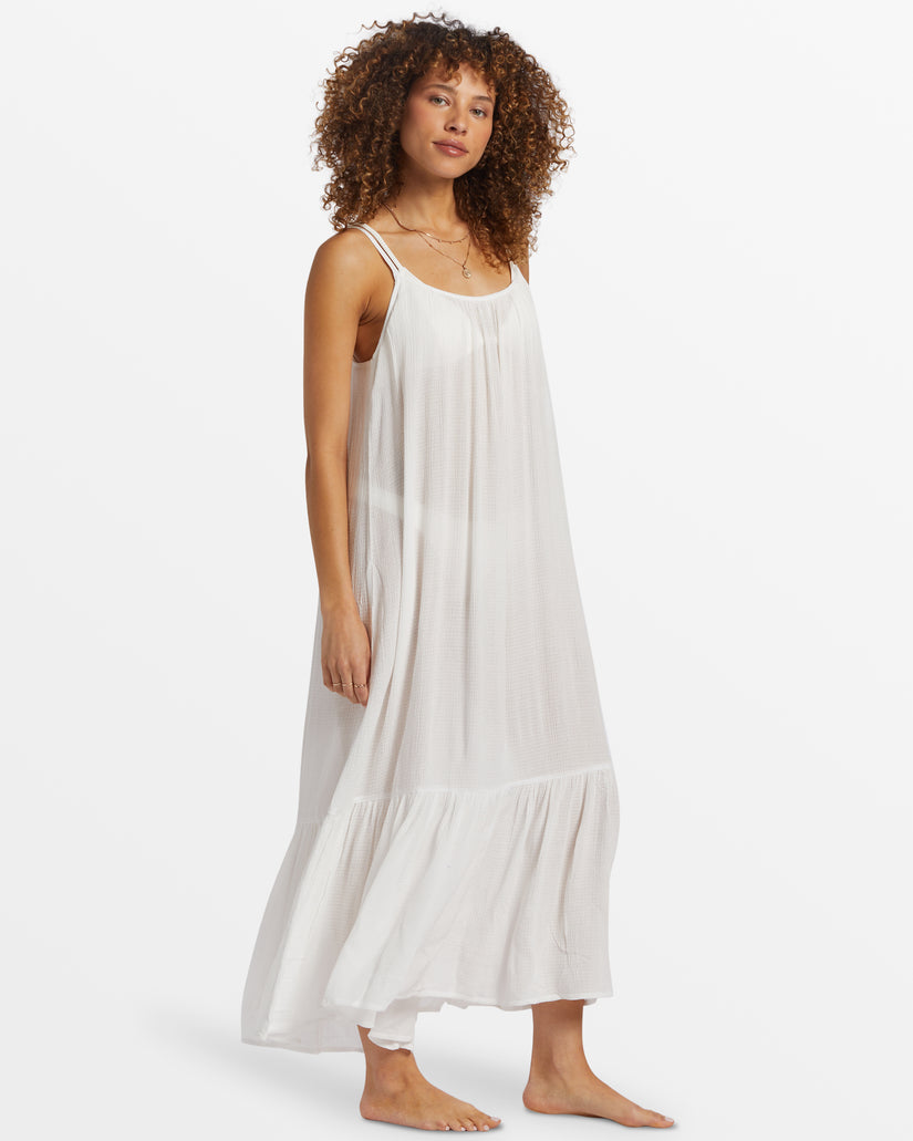 Blue Tides Beach Midi Dress - Salt Crystal