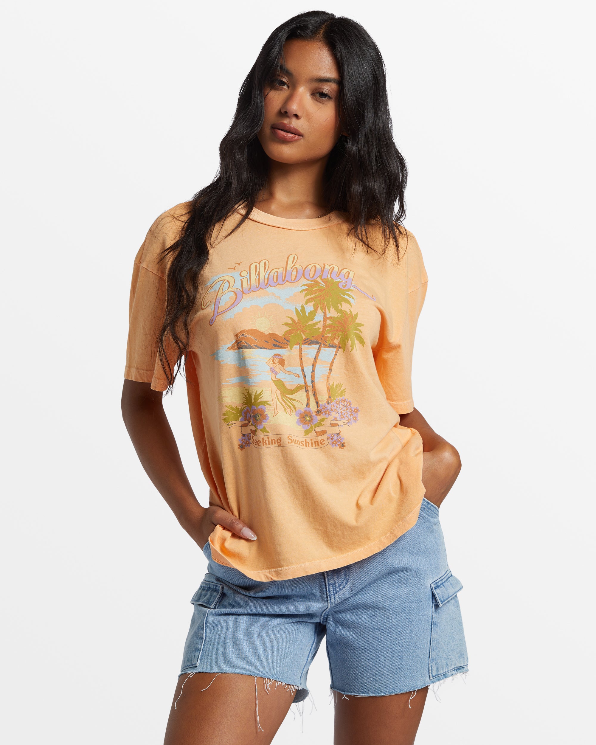 Wish You Were Here Oversized T-Shirt - Tangy Peach