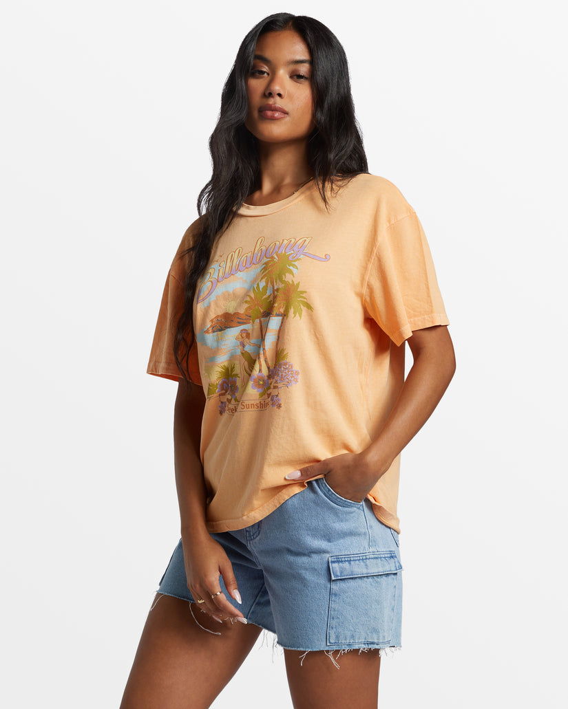 Wish You Were Here Oversized T-Shirt - Tangy Peach