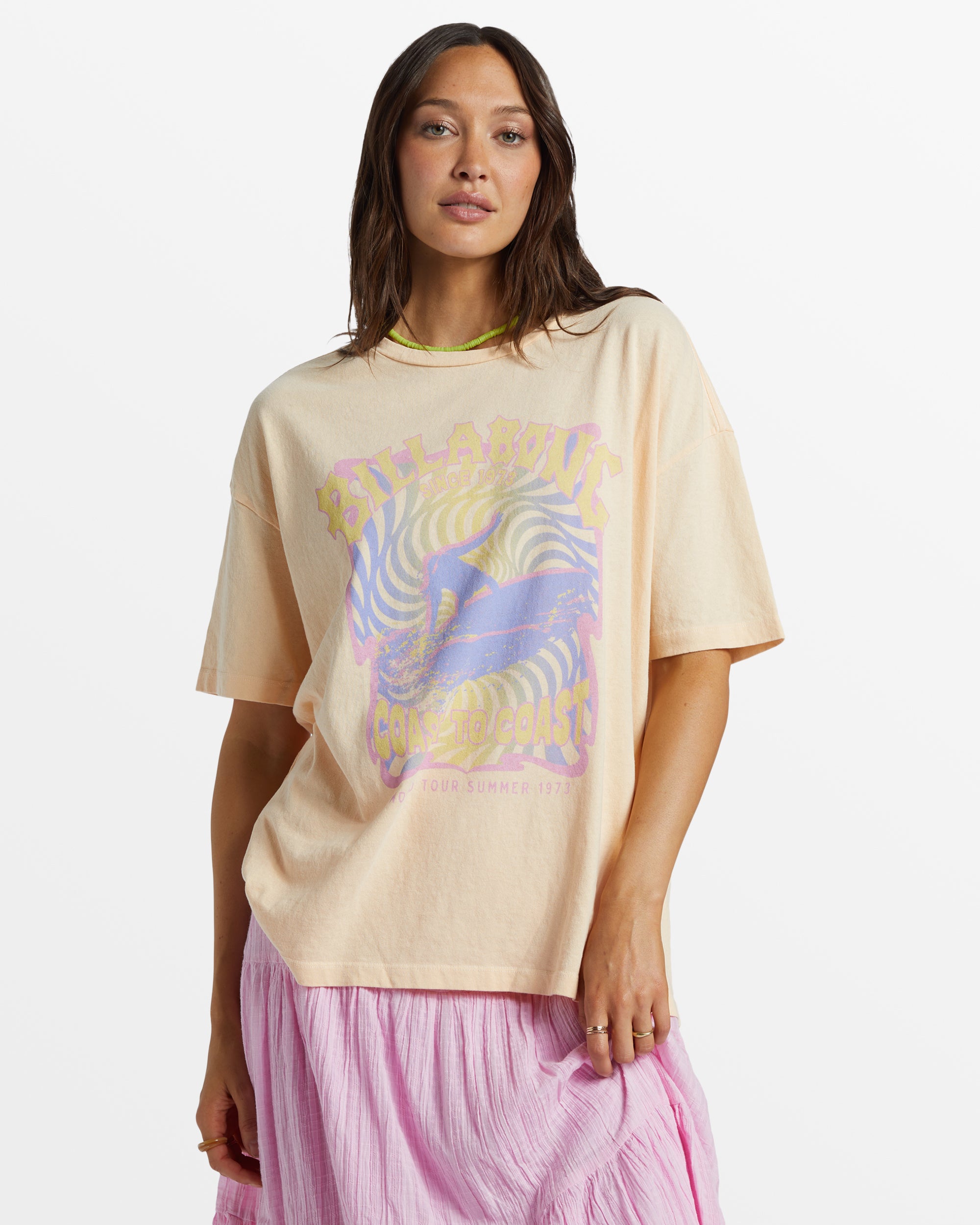 Since 73 Oversized T-Shirt - Peach Whip – Billabong