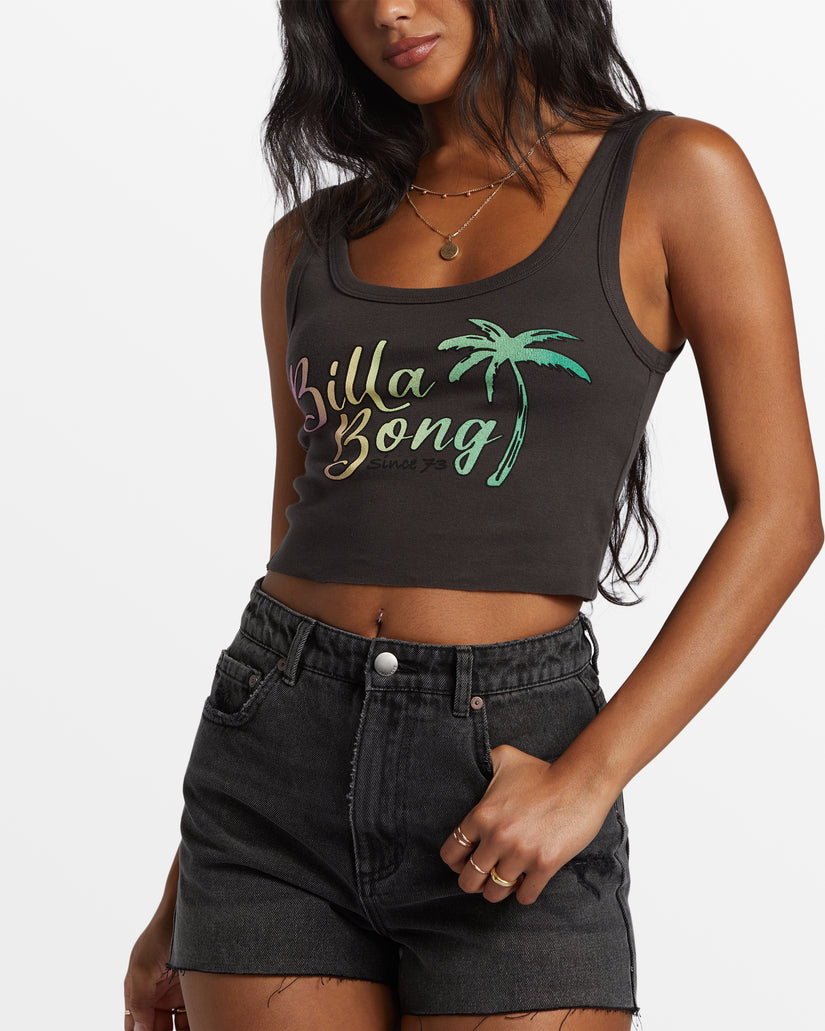 Fresh Squeezed Cropped Tank Top - Off Black