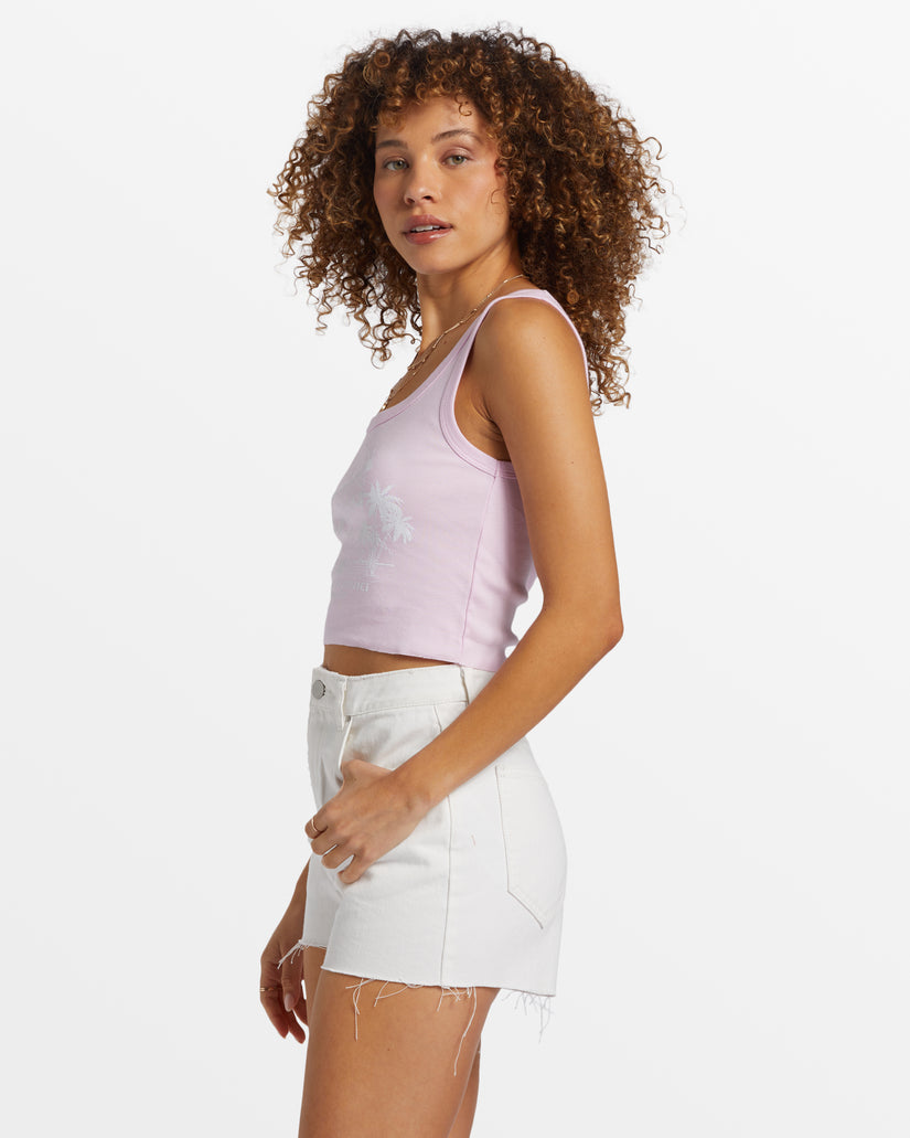 Take It Easy Cropped Tank Top - Sweet Pink