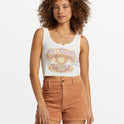 Ray Of Sunshine Cropped Tank Top - Salt Crystal