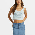 Surfs Up Cropped Tank Top - Dusk Blue