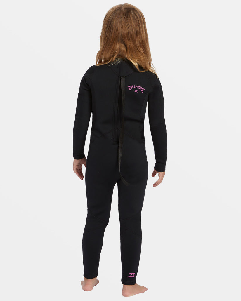 Toddler Girls 3/2mm Foil Back Zip Wetsuit - Black Orchid