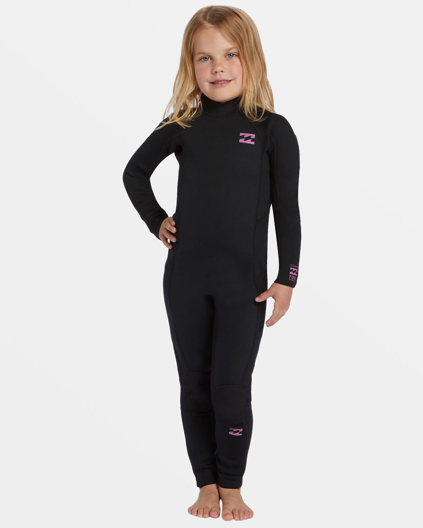 Toddler Girls 3/2mm Foil Back Zip Wetsuit - Black Orchid