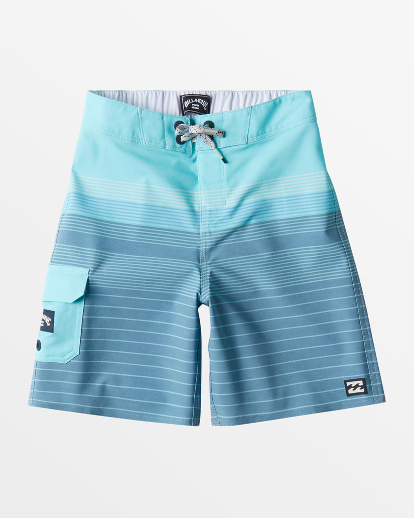 Boys 2-7 All Day Heather Stripe Pro Boardshorts - Bay Blue