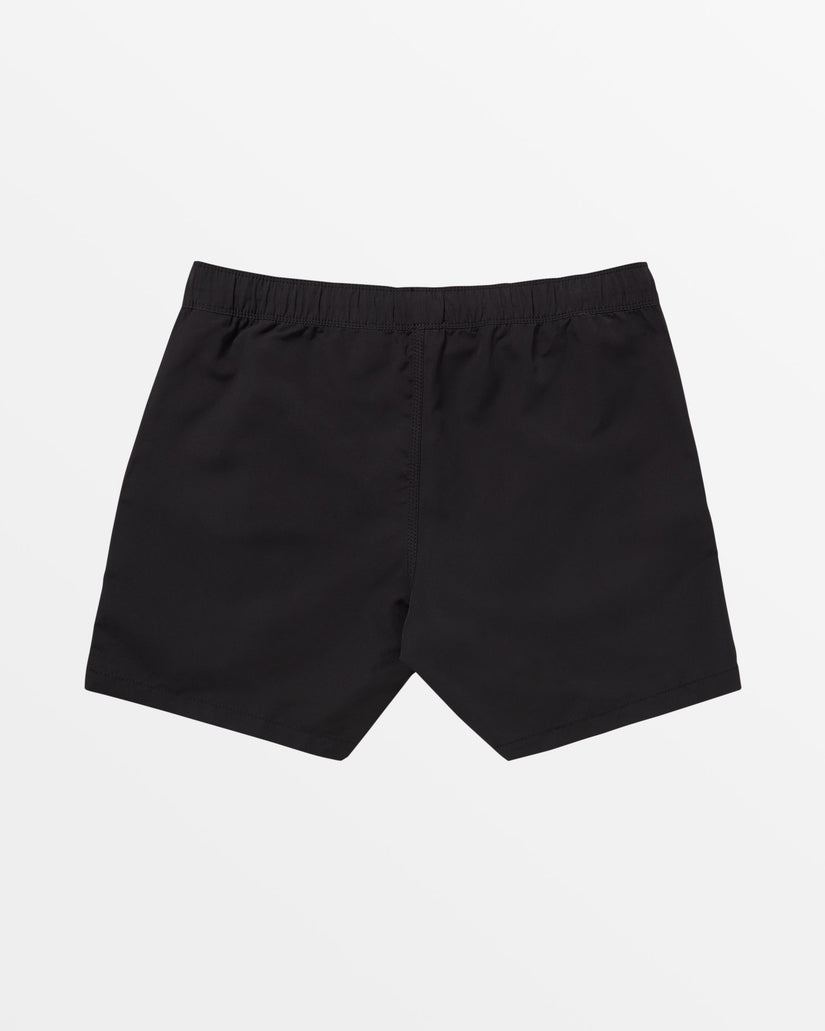 Elastic Waist Lo Tide 16" Boardshorts - Black