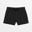 Elastic Waist Lo Tide 16" Boardshorts - Black