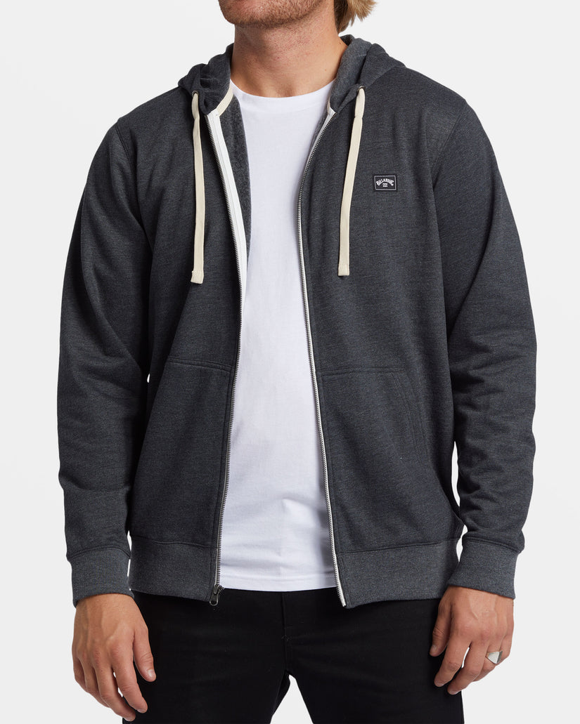 All Day Zip Hoodie - Black Heather