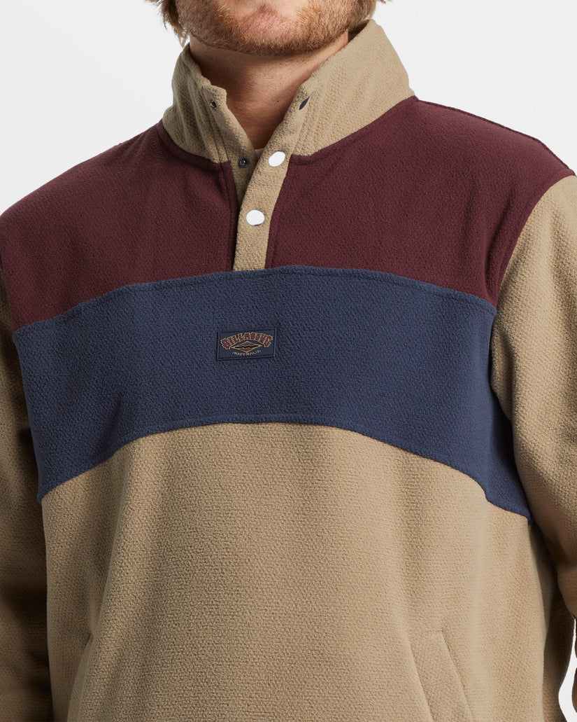 Boundary Mock Snap Sweatshirt - Dune