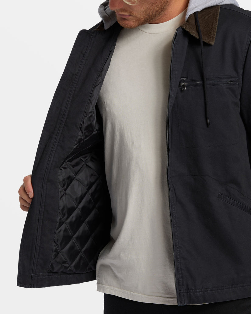 Barlow Hooded Jacket - Washed Black