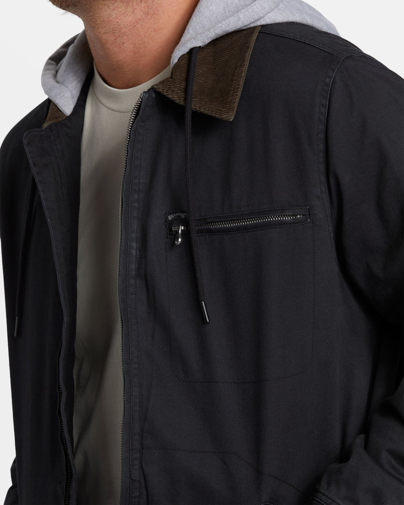 Barlow Hooded Jacket - Washed Black