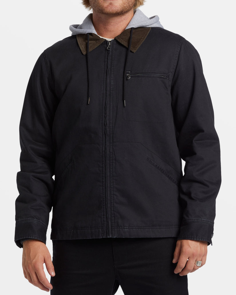 Barlow Hooded Jacket - Washed Black