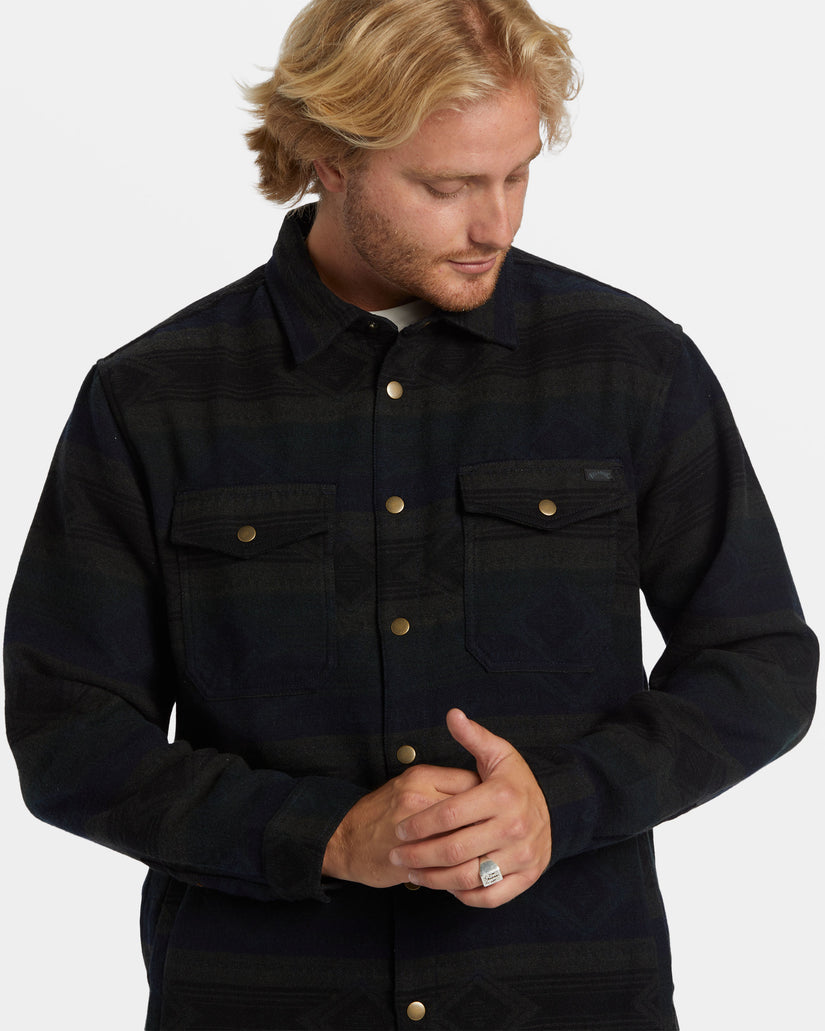 Lodge Long Sleeve Flannel Shirt - Military