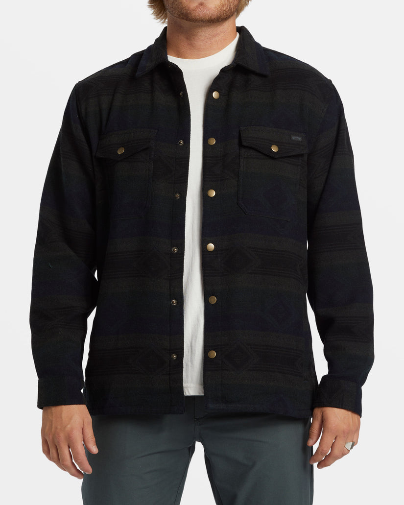 Lodge Long Sleeve Flannel Shirt - Military