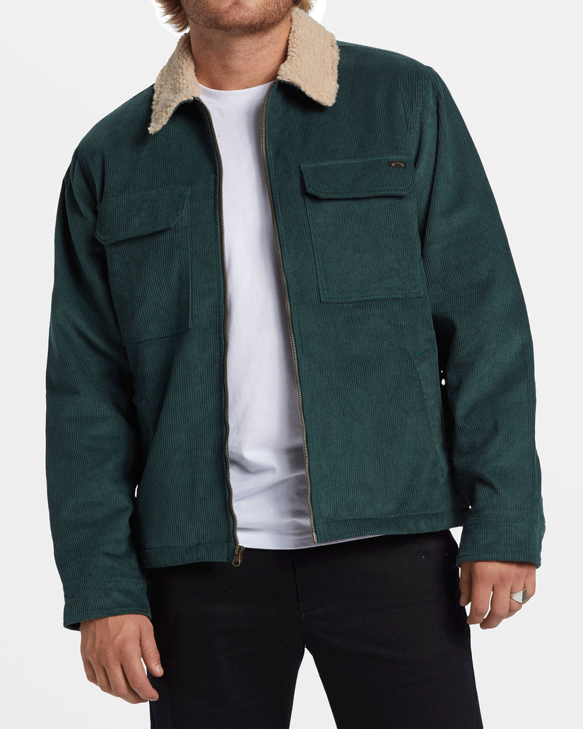 Barlow Sherpa Cord Jacket - Bottle Green