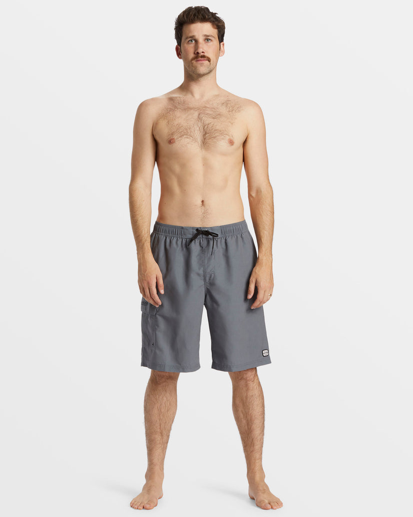 Throw On Layback 21" Swim Trunks - Pewter