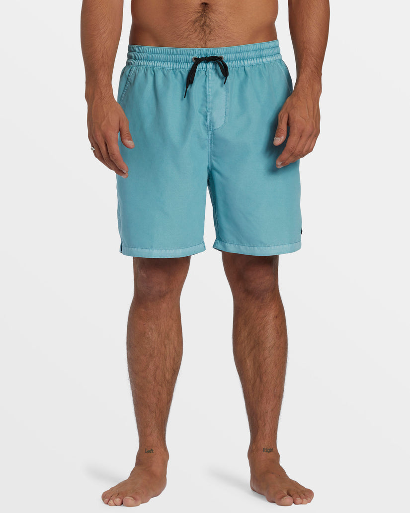 All Day Overdyed Layback 17" Swim Trunks - Dusty Blue