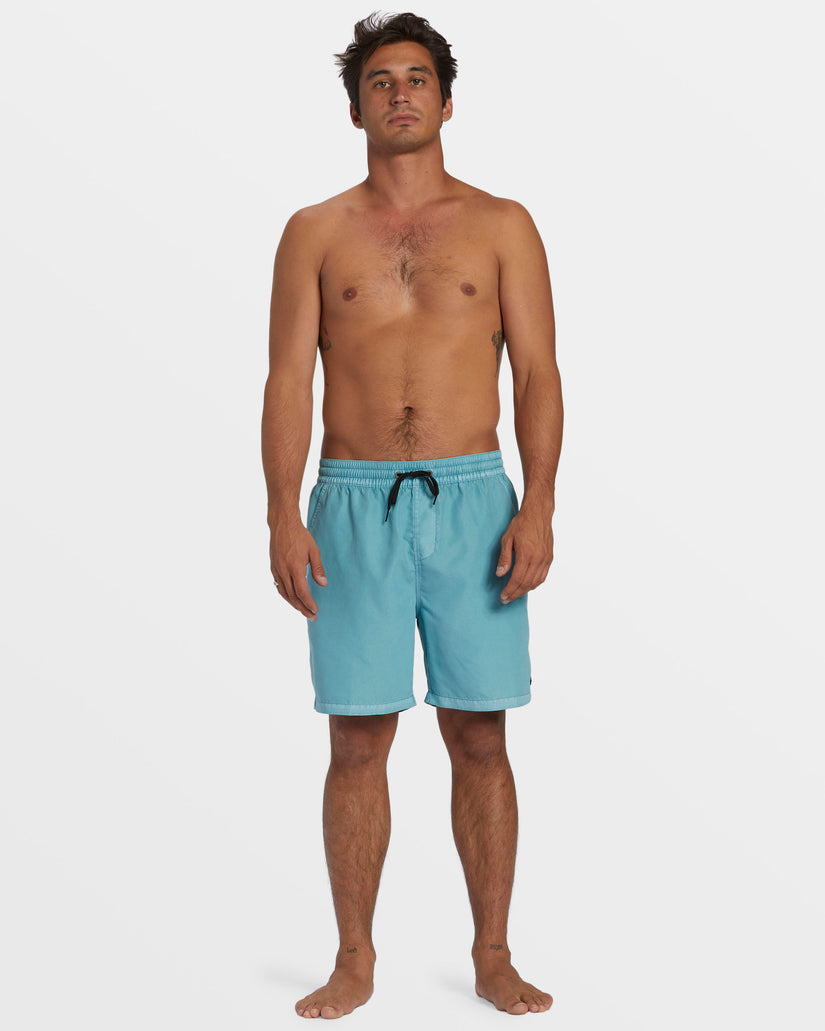 All Day Overdyed Layback 17" Swim Trunks - Dusty Blue