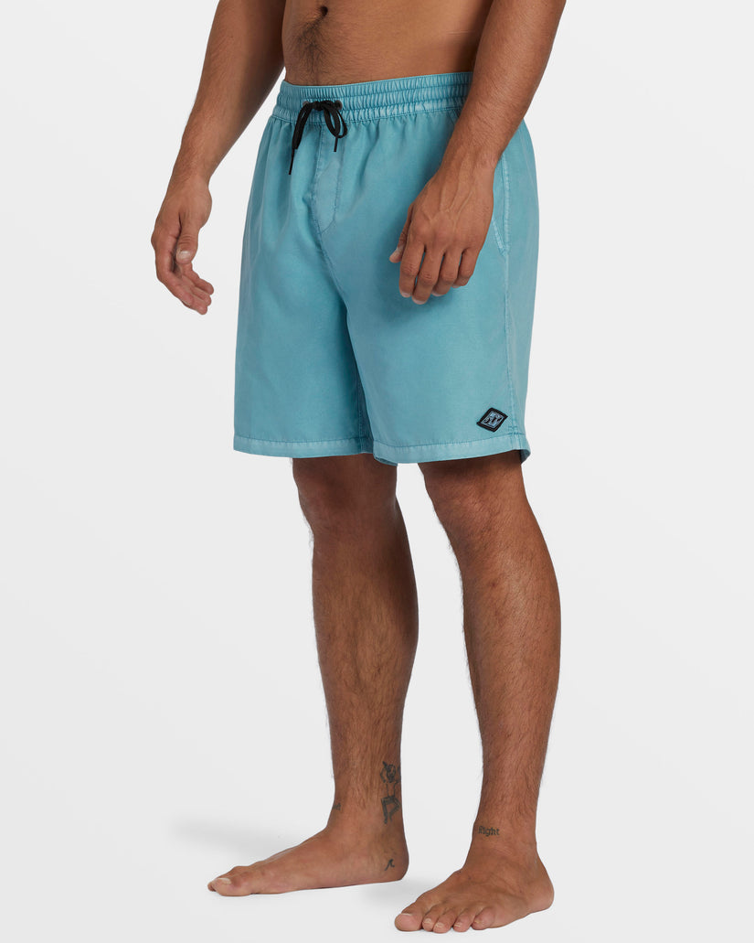 All Day Overdyed Layback 17" Swim Trunks - Dusty Blue