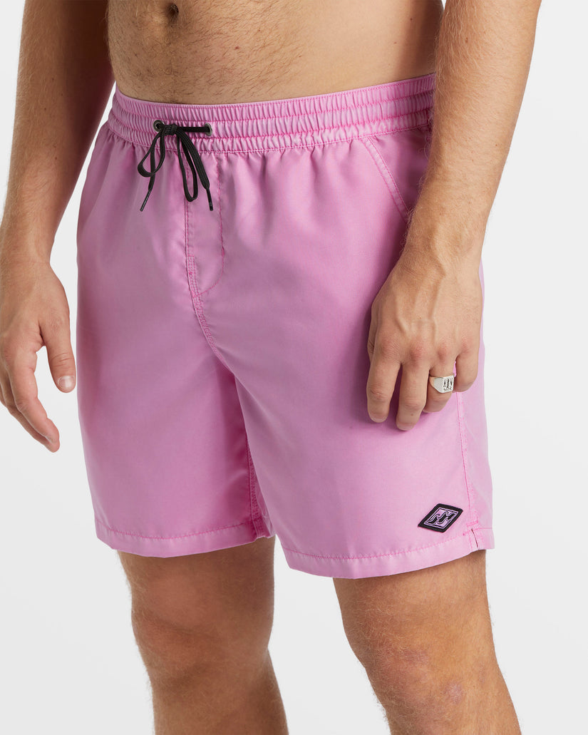 All Day Overdyed Layback 17" Swim Trunks - Flamingo