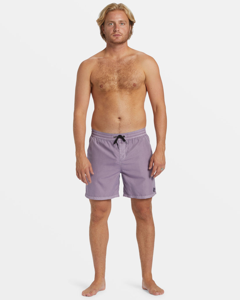 All Day Overdyed Layback 17" Swim Trunks - Purple Ash