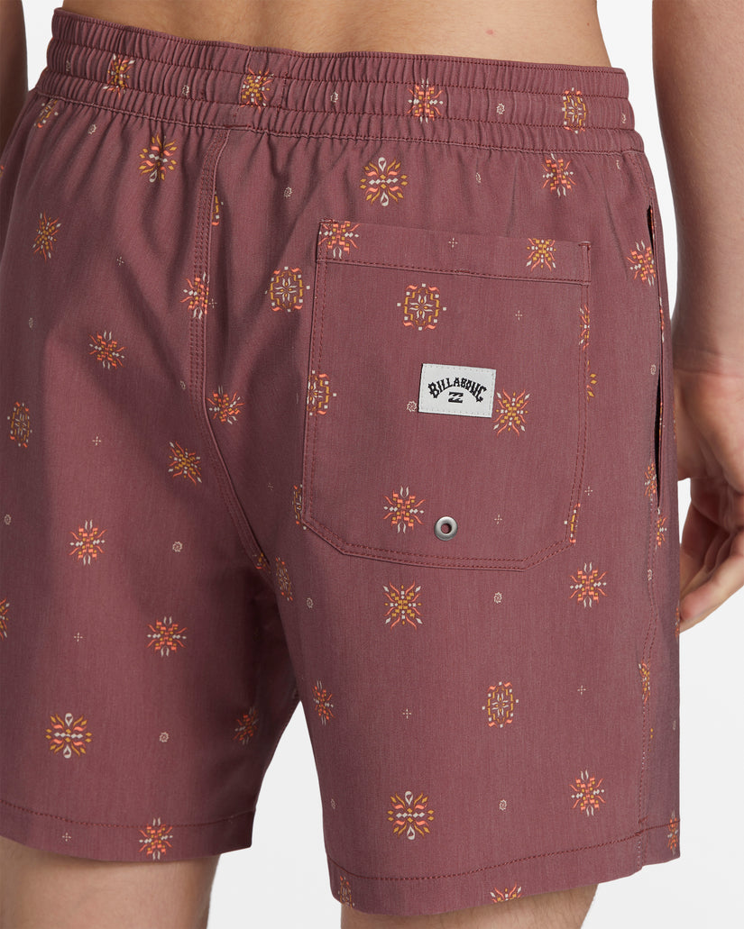 Good Times Layback 16" Swim Trunks - Dusty Red